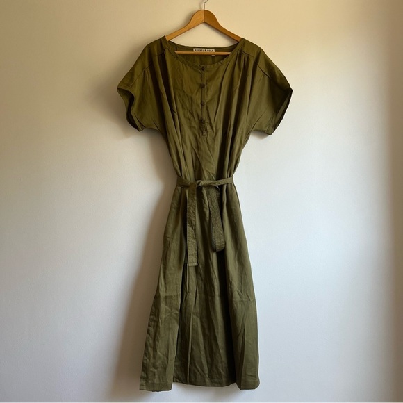NWOT Gravel And Gold Savio Dress in Gras - Picture 6 of 16